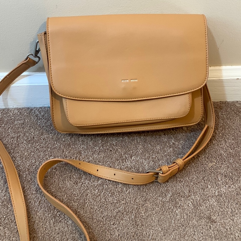 Pixie Mood Tan Vegan Leather Crossbody Purse - Picture 3 of 15